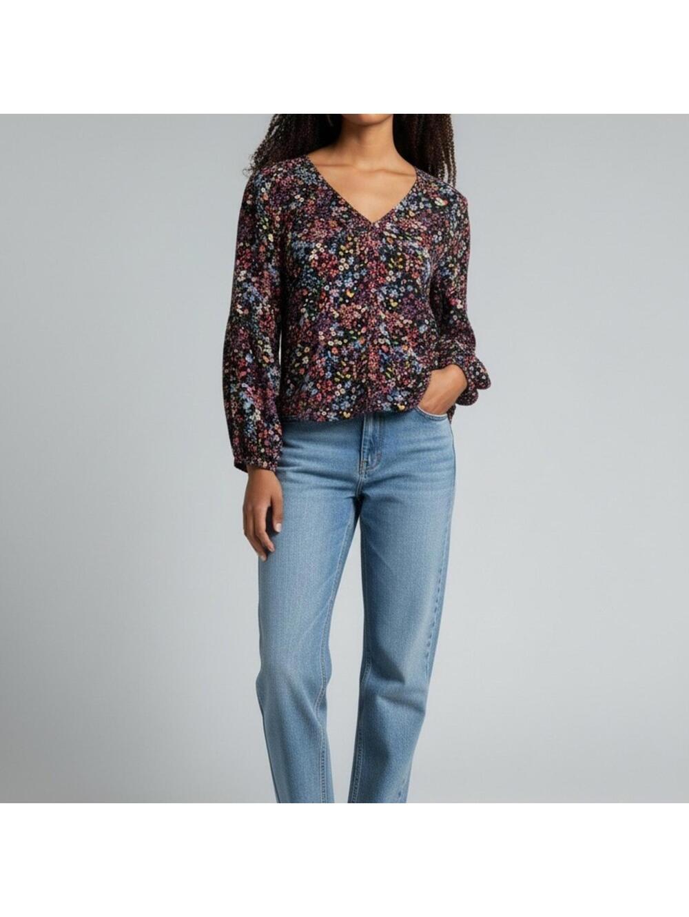 Mossimo Supply Co. Women's Floral Button-Up Blouse XXL 485
